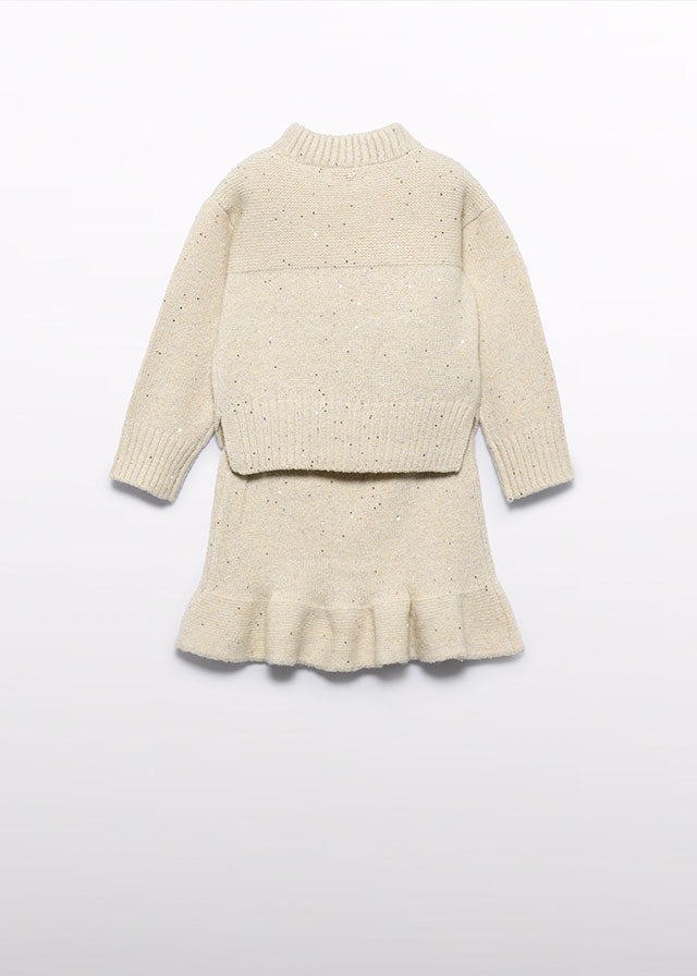 Conj. tricô saia - Abel & Lula - A&L Mini Menina - AW25-5543