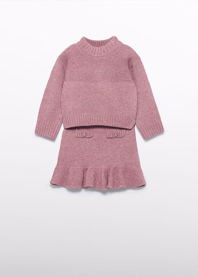 Conj. tricô saia - Abel & Lula - A&L Mini Menina - AW25-5543