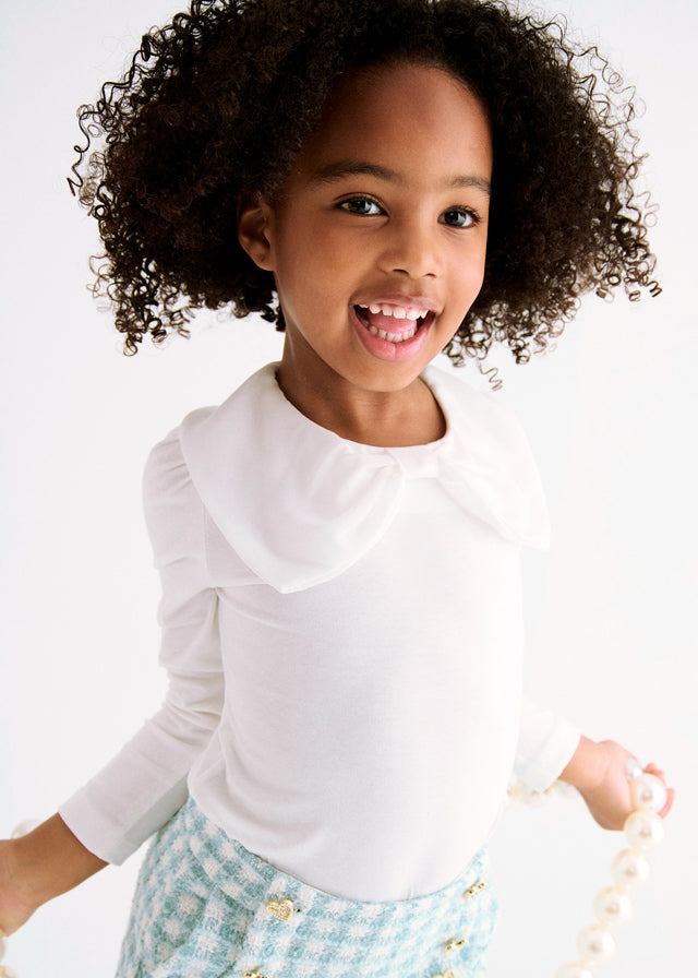 Blusa laçada - Abel & Lula - A&L Mini Menina - AW25-5610