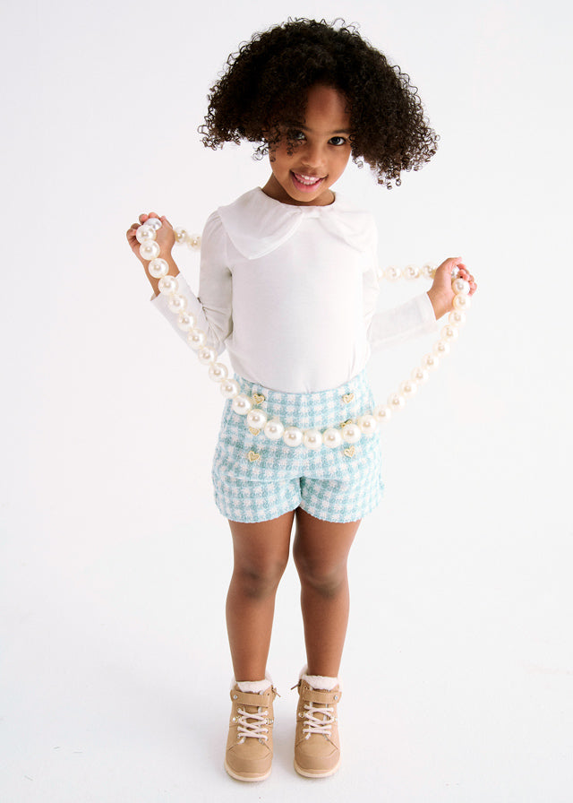 Blusa laçada - Abel & Lula - A&L Mini Menina - AW25-5610