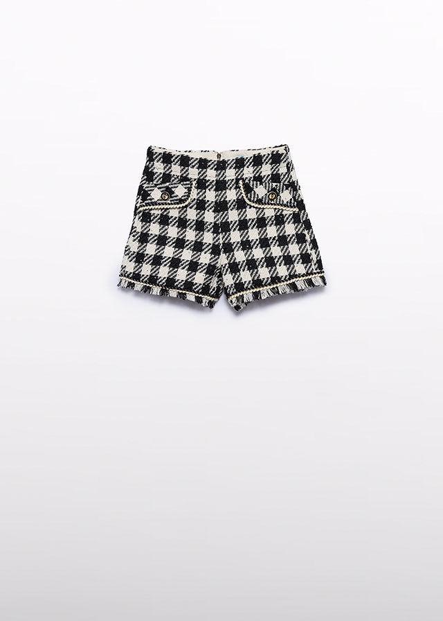 Bermuda vichy lantejoulas - Abel & Lula - A&L Mini Menina - AW25-5716