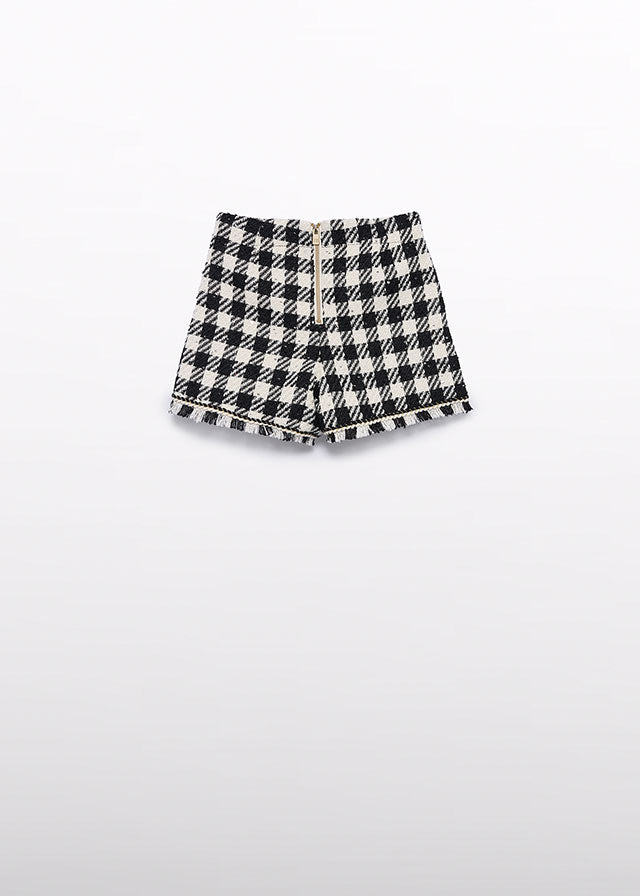 Bermuda vichy lantejoulas - Abel & Lula - A&L Mini Menina - AW25-5716