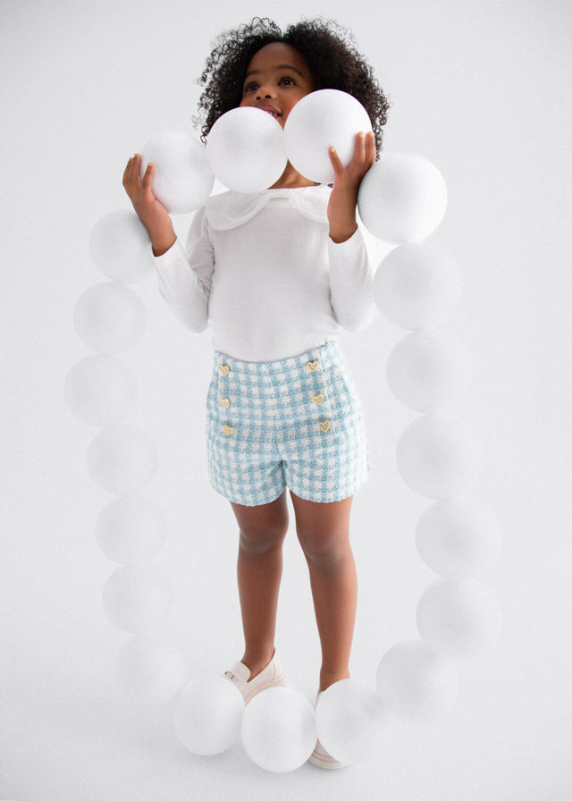 Bermuda xadrez lurex - Abel & Lula - A&L Mini Menina - AW25-5719