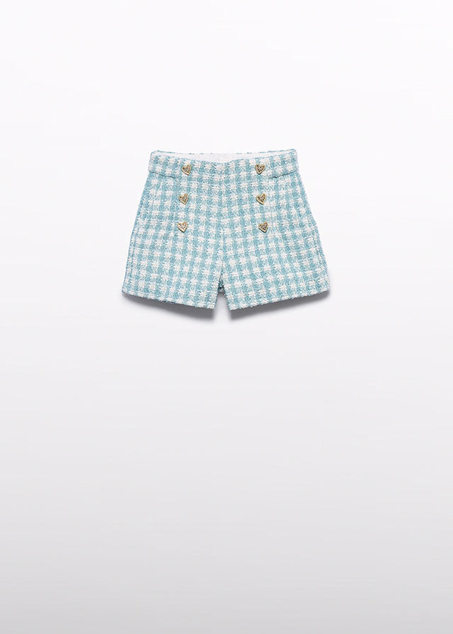 Bermuda xadrez lurex - Abel & Lula - A&L Mini Menina - AW25-5719