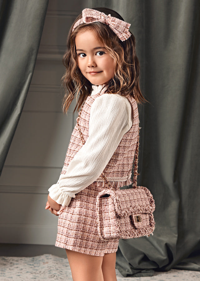 Conj. bermuda tweed - Abel & Lula - A&L Mini Menina - AW25-5727