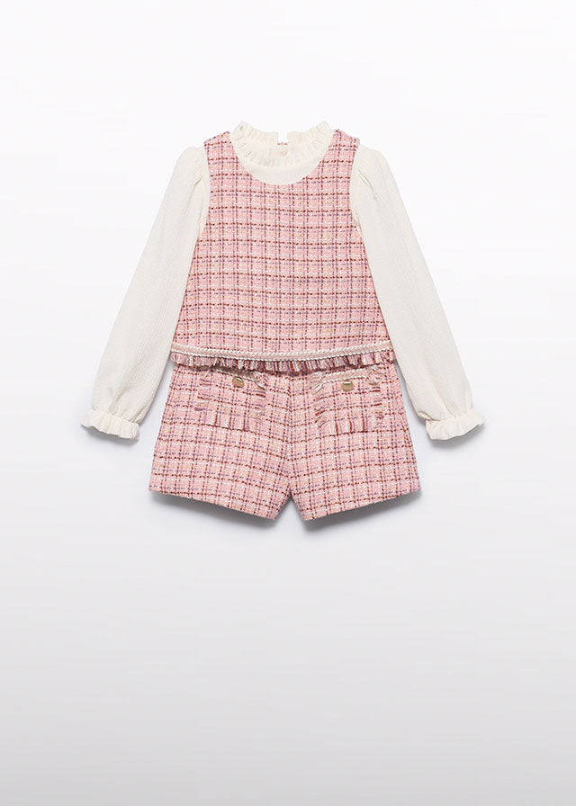 Conj. bermuda tweed - Abel & Lula - A&L Mini Menina - AW25-5727