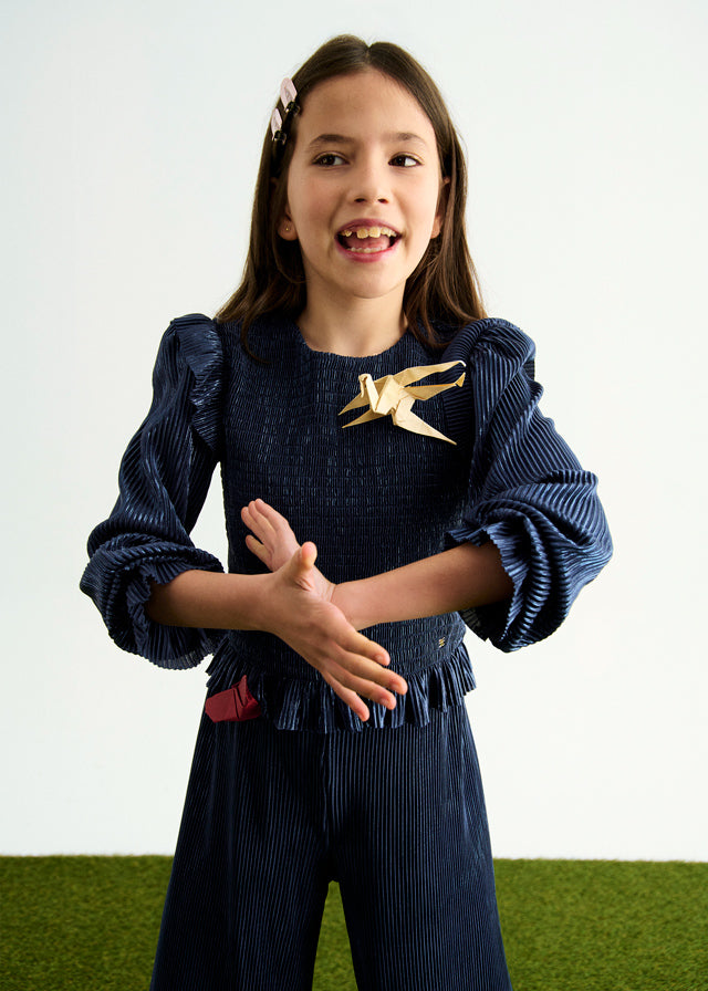 Conj. calça plissado - Abel & Lula - A&L Mini Menina - AW25-5731