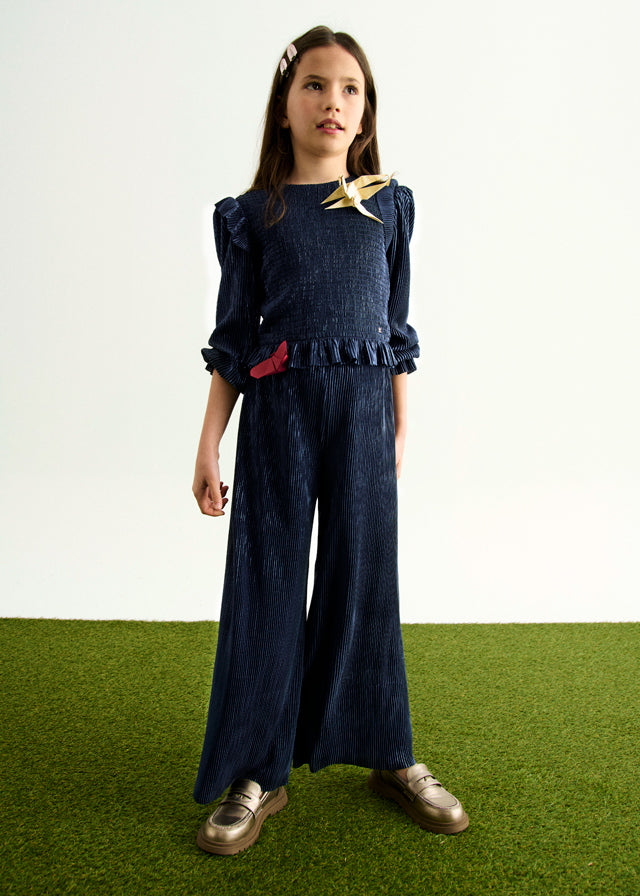 Conj. calça plissado - Abel & Lula - A&L Mini Menina - AW25-5731