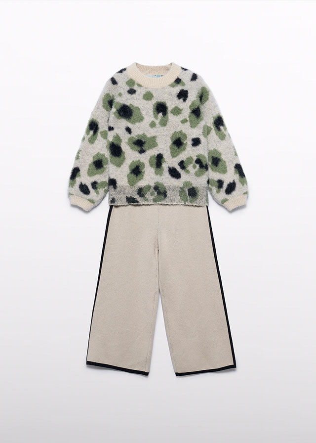 Conj. calça leopardo pelo - Abel & Lula - A&L Mini Menina - AW25-5733