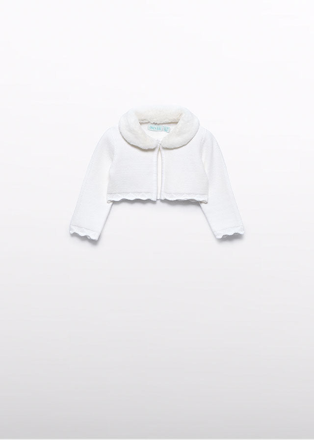 Casaco tricô gola pelo - Abel & Lula - A&L Baby Menina - AW25-5817