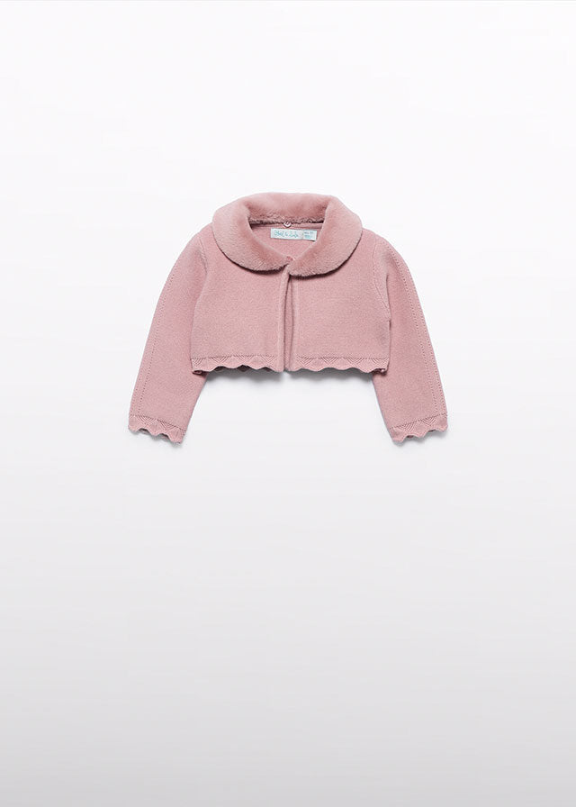 Casaco tricô gola pelo - Abel & Lula - A&L Baby Menina - AW25-5817