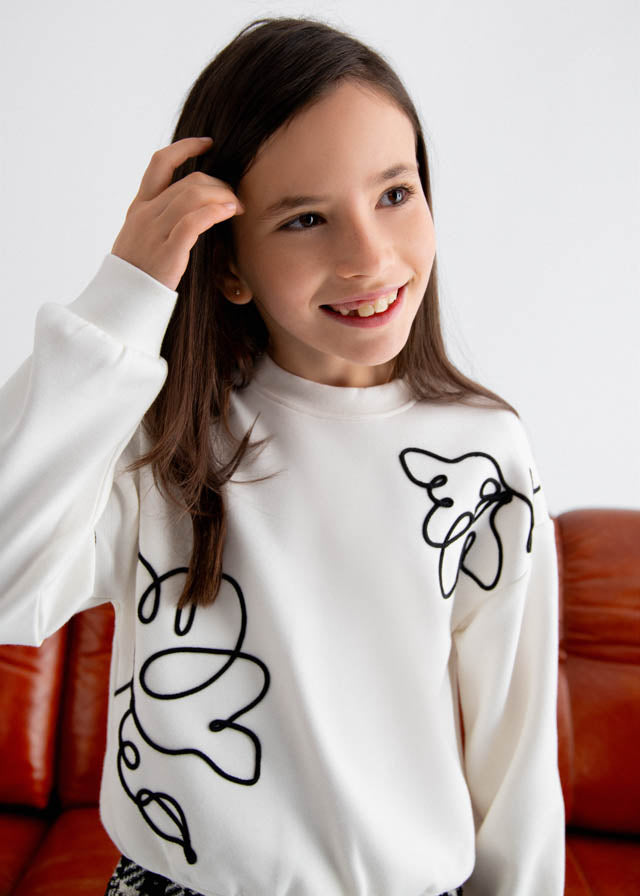 Sweat modal bordada - Abel & Lula - A&L Mini Menina - AW25-5822
