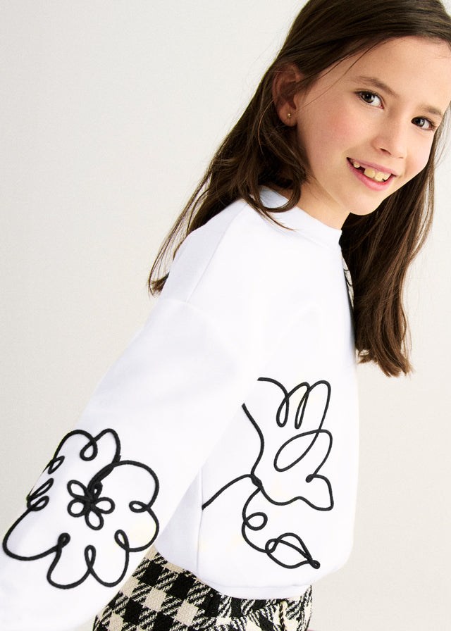 Sweat modal bordada - Abel & Lula - A&L Mini Menina - AW25-5822