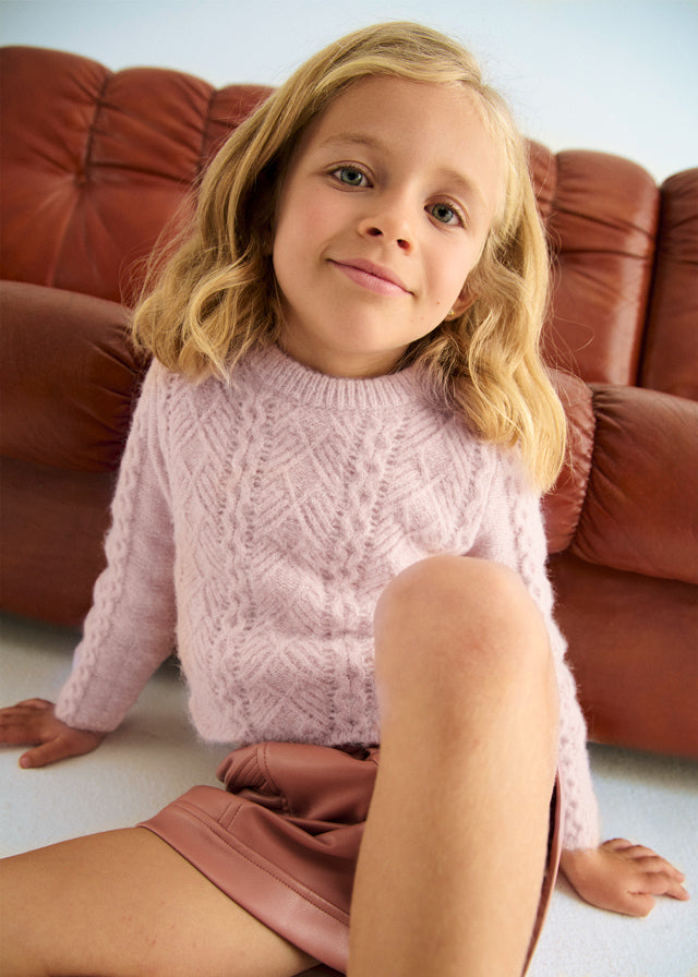 Jersey gola alta tricot - Abel & Lula - A&L Mini Menina - AW25-5829