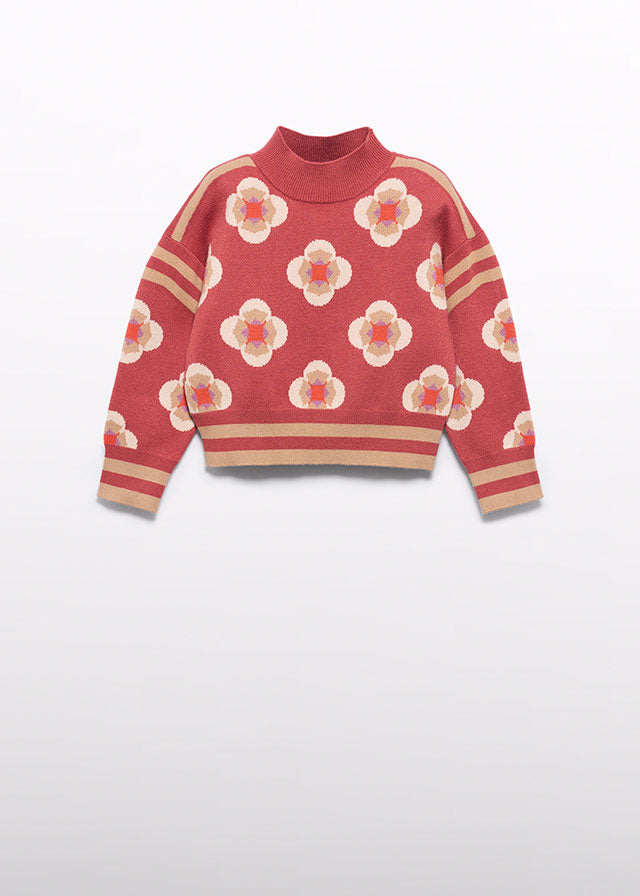 Jersey jacquard geometrico - Abel & Lula - A&L Mini Menina - AW25-5832
