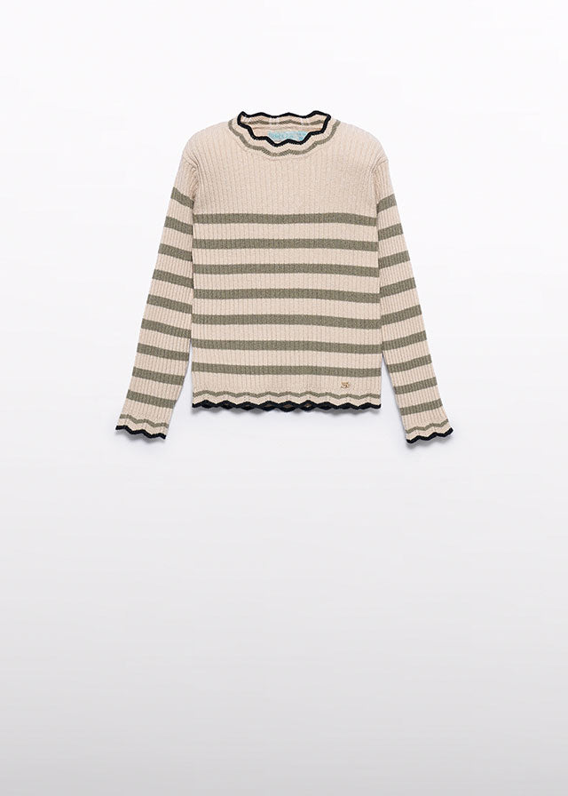 Camisola tricot riscas - Abel & Lula - A&L Mini Menina - AW25-5837