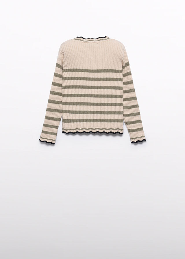 Camisola tricot riscas - Abel & Lula - A&L Mini Menina - AW25-5837