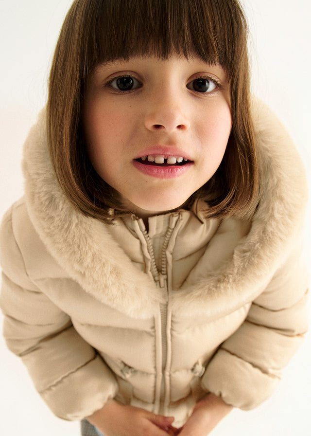 Blusão acetinado pelo - Abel & Lula - A&L Mini Menina - AW25-5849