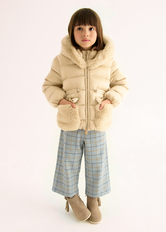 Blusão acetinado pelo - Abel & Lula - A&L Mini Menina - AW25-5849