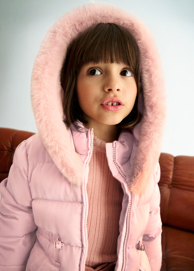 Blusão acetinado pelo - Abel & Lula - A&L Mini Menina - AW25-5849