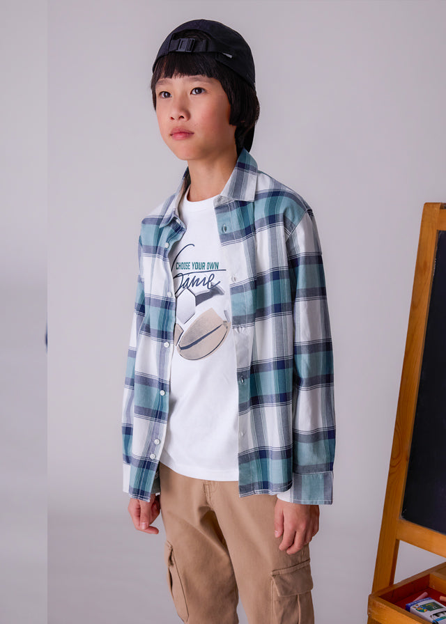 Camisa m/comp.xadrez - mayoral - Menino - AW25-7107