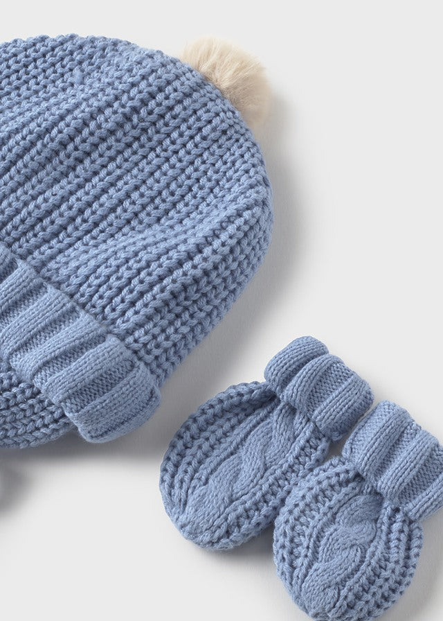 Conj. gorro/luvas tricot - mayoral - New Born menino - AW25-9929
