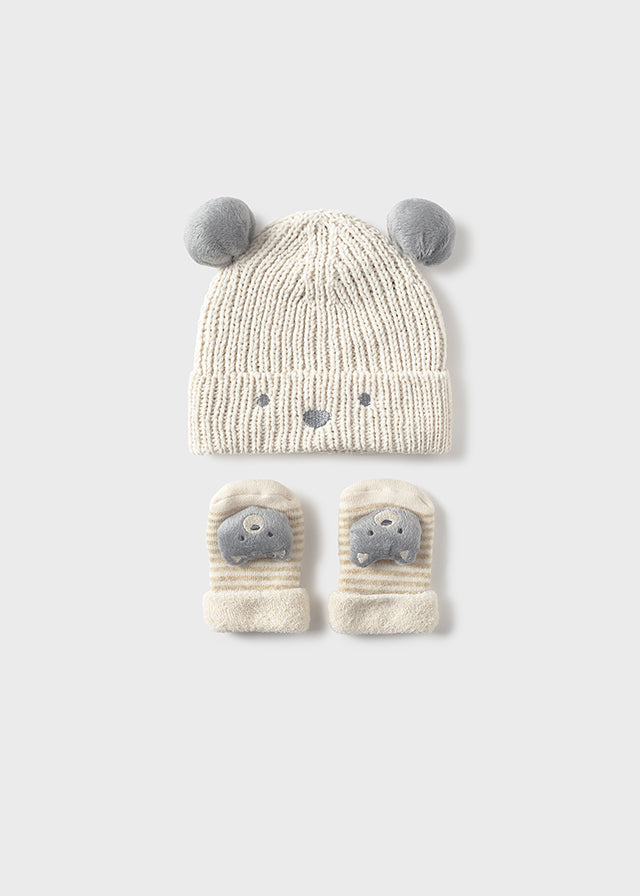 Set gorro e soquetes - mayoral - New Born menino - AW25-9933