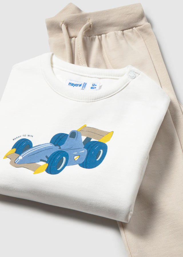 Conj. calça seweat-colete - Azul escur