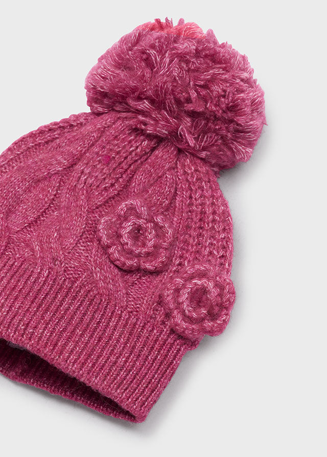 Conj. gorro cachecol flores 3 - Petala mez