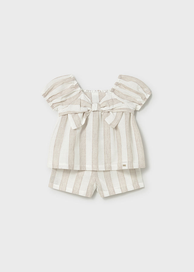 Conj.bermuda riscas - mayoral - Baby menina - SS26-1211