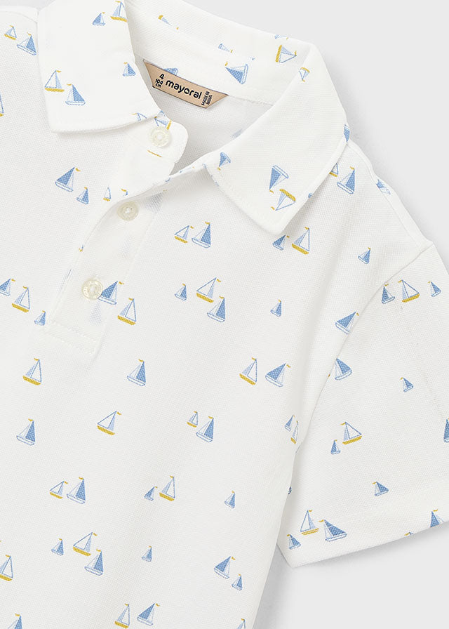 Polo m/curta estampada - mayoral - Mini Menino - SS26-3101