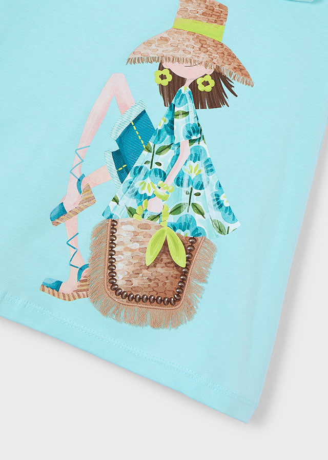 Vestido folhos - mayoral - Mini Menina - SS26-3943