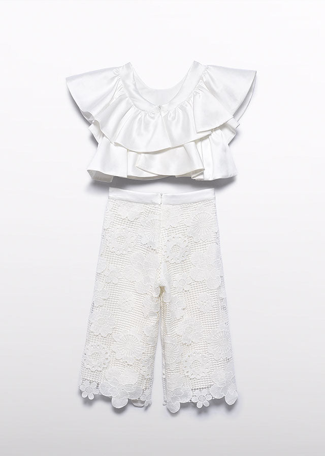 Conj. calça culotte guipur - Abel & Lula - A&L Mini Menina - SS26-5212