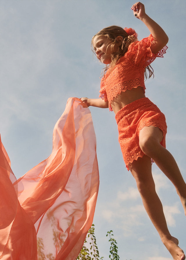 Conj.bermuda guipur - Abel & Lula - A&L Mini Menina - SS26-5281