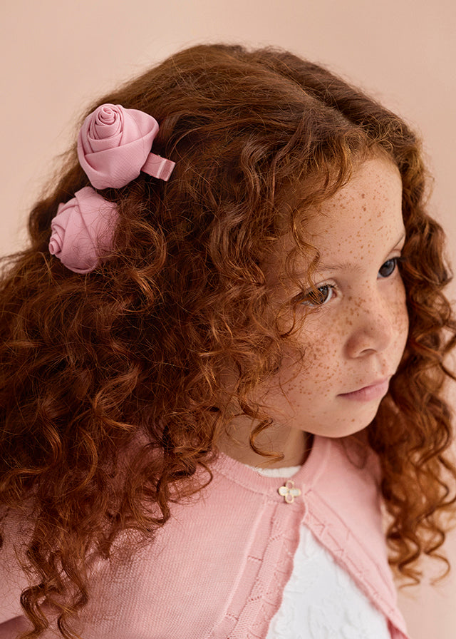 Set ganchos cabelo flor gasa - Abel & Lula - A&L Mini Menina - SS26-5469