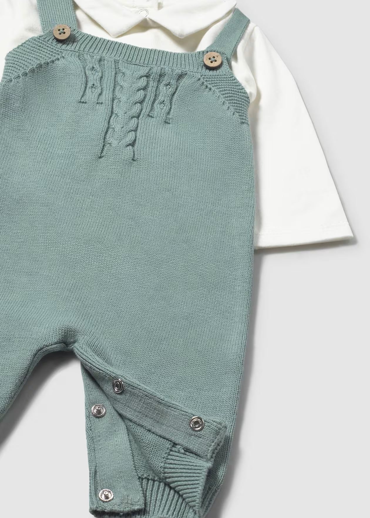 Conj. jardineira tricot - mayoral - New Born menino - AW25-2617