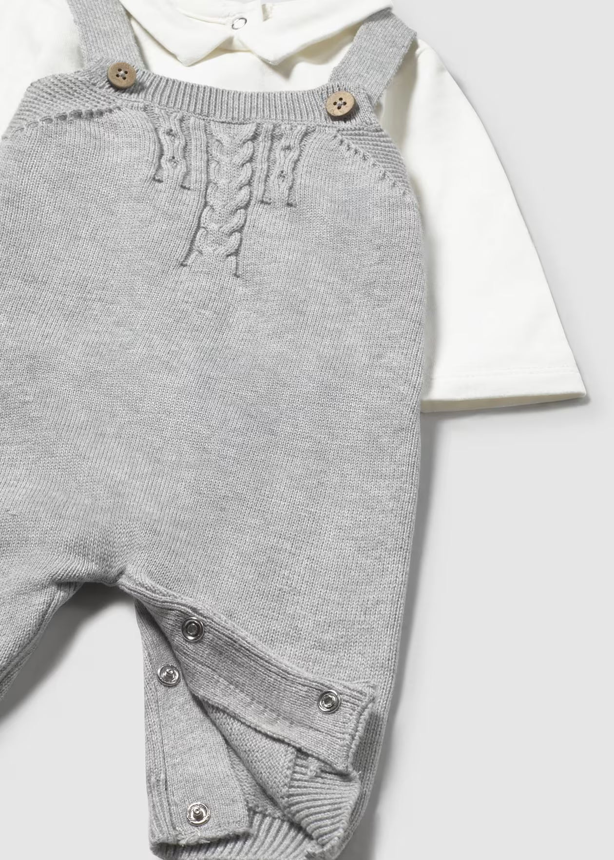 Conj. jardineira tricot - mayoral - New Born menino - AW25-2617