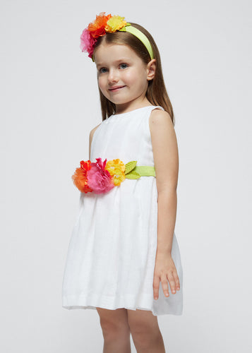 Vestido cinto flores - mayoral - Mini Menina - SS24-3959