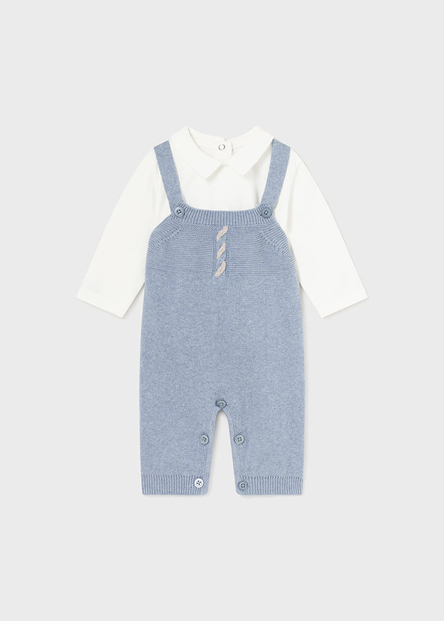 Conj. jardineira tricot - mayoral - New Born menino - AW24-2621