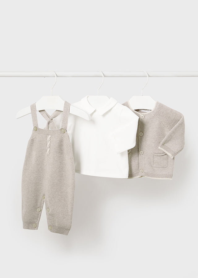 Conj. jardineira tricot - mayoral - New Born menino - AW24-2621