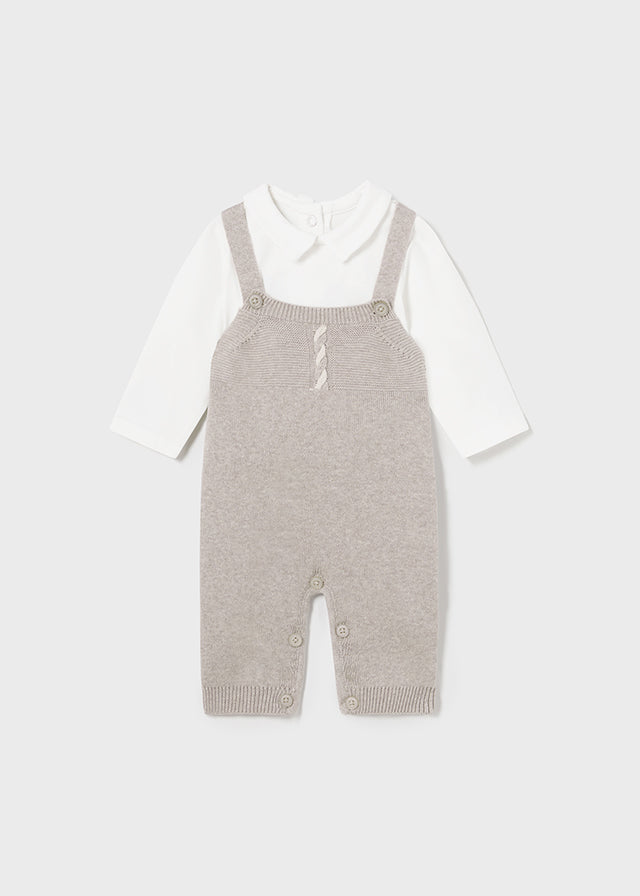 Conj. jardineira tricot - mayoral - New Born menino - AW24-2621