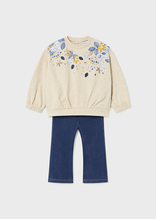 Conj. leggings knit denim - mayoral - Baby menina - AW24-2707