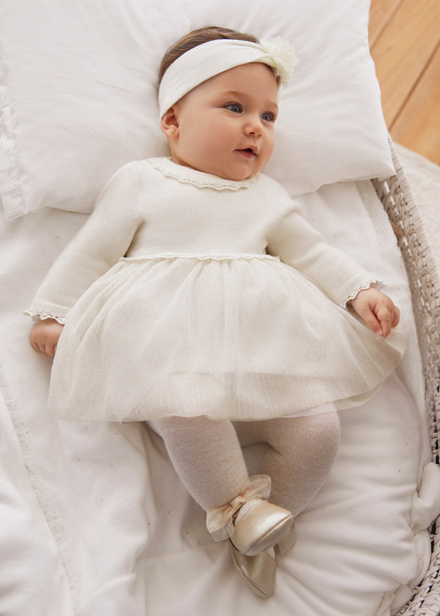 Vestido combinado tricot - mayoral - New Born menina - AW24-2806