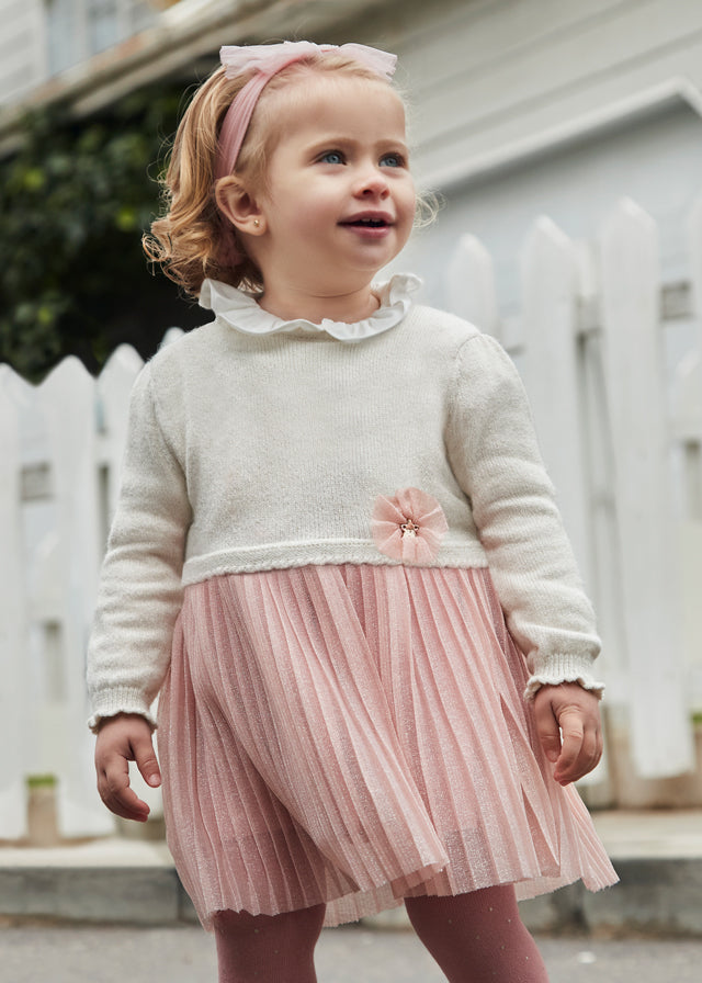 Vestido combinado tricot - mayoral - Baby menina - AW24-2906