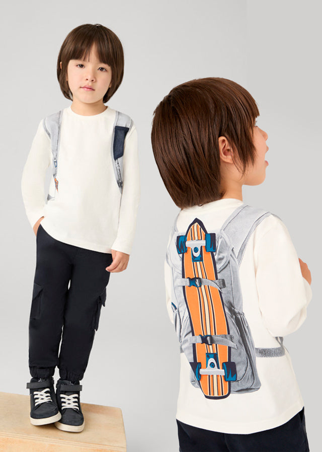 Camiseta m/comp. mochila - mayoral - Mini Menino - AW24-4049