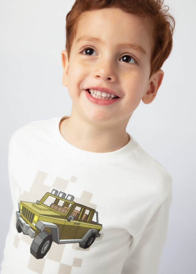 Camiseta m/comp. carro - mayoral - Mini Menino - AW24-4052