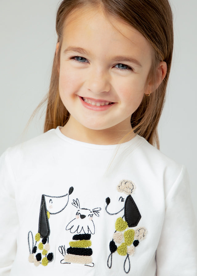 Camiseta m/comp. bordada - mayoral - Mini Menina - AW24-4070