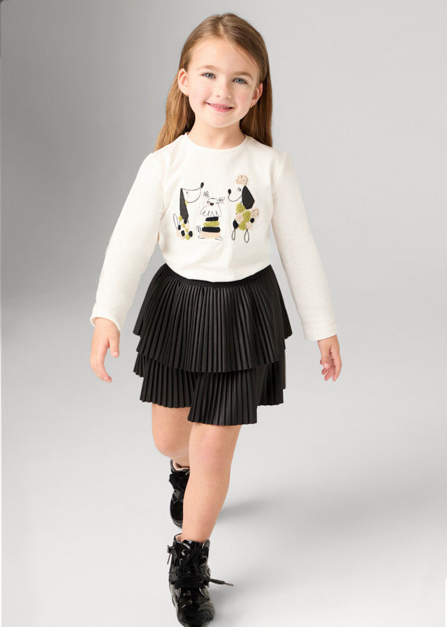 Camiseta m/comp. bordada - mayoral - Mini Menina - AW24-4070