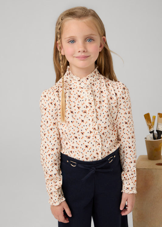 Blusa viella estampada - mayoral - Mini Menina - AW24-4117