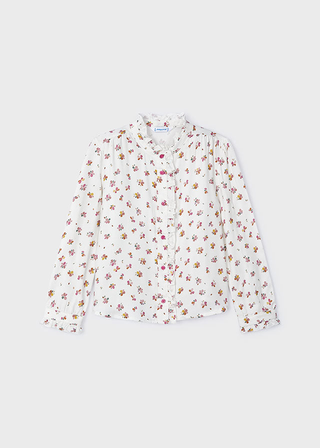 Blusa viella estampada - mayoral - Mini Menina - AW24-4117